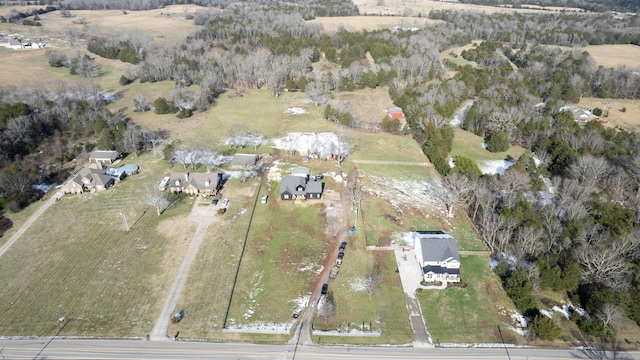 bird's eye view with a rural view