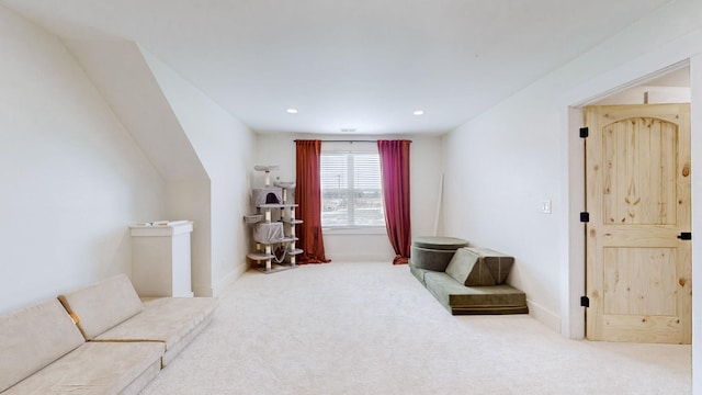 sitting room featuring carpet