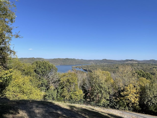 view of mountain feature featuring a water view