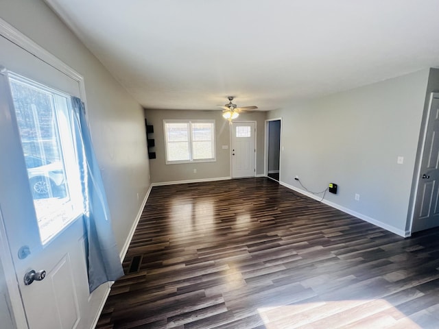 306 Turkey Creek Hwy, Carthage, TN 37030 - interior space with ceiling fan and dark hardwood / wood-style flooring