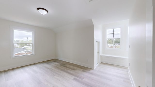 additional living space featuring light hardwood / wood-style floors