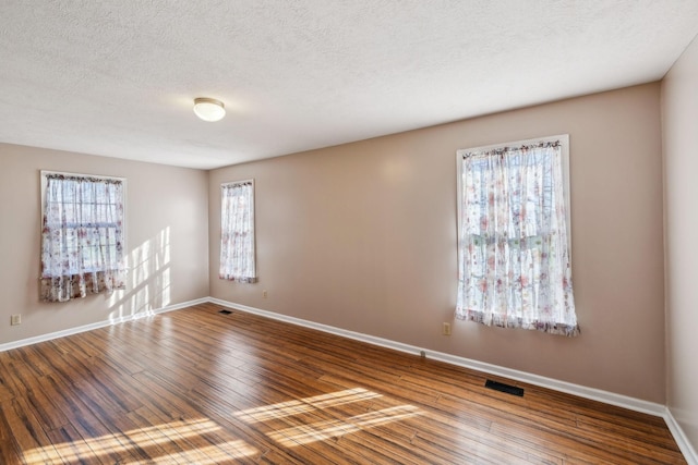 spare room featuring plenty of natural light and wood-type flooring