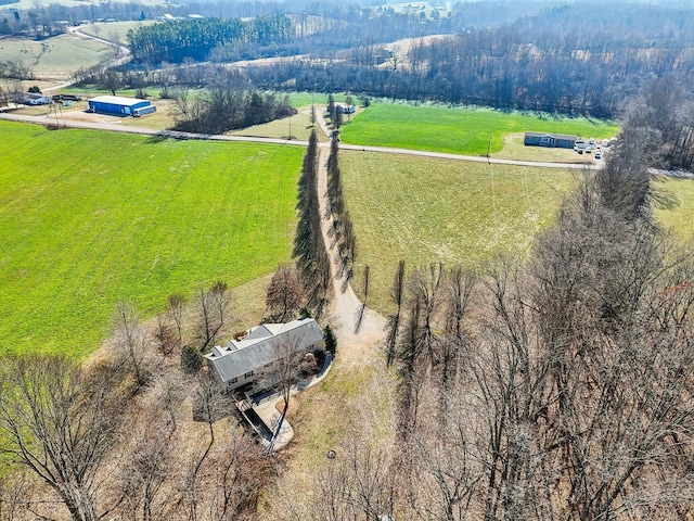 bird's eye view with a rural view