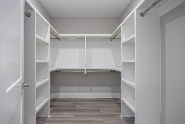 walk in closet featuring hardwood / wood-style floors