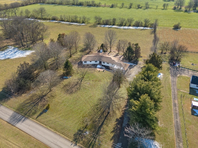 bird's eye view featuring a rural view