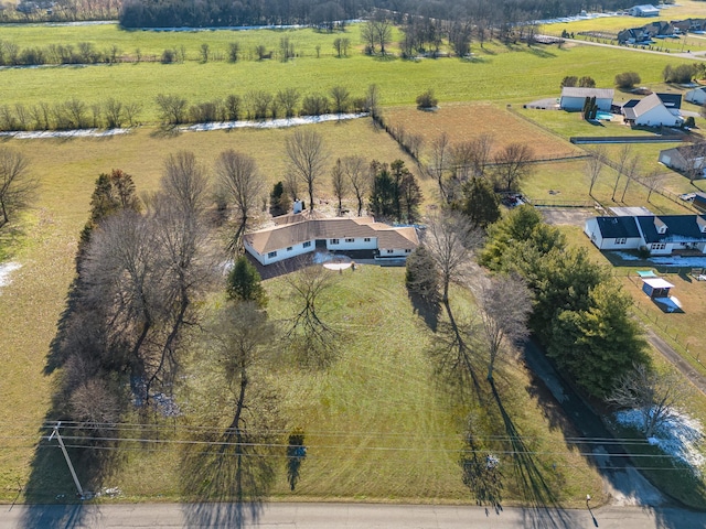 drone / aerial view with a rural view