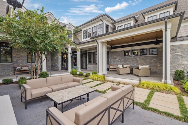 view of patio with outdoor lounge area