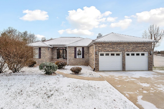 view of front of house with a garage