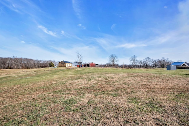 view of yard featuring a rural view