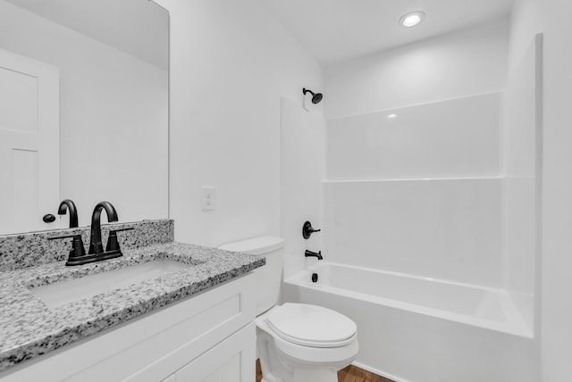 286 Wilhite, Doyle, TN 38559 - full bath with toilet, shower / washtub combination, vanity, and wood finished floors