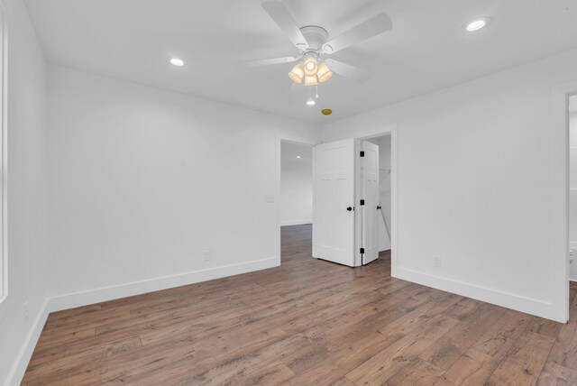 286 Wilhite, Doyle, TN 38559 - spare room featuring wood finished floors, baseboards, a ceiling fan, and recessed lighting