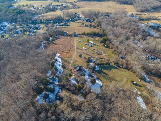 drone / aerial view with a rural view