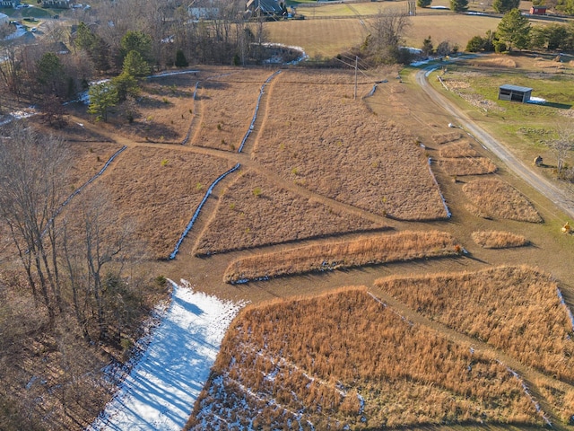 drone / aerial view with a rural view