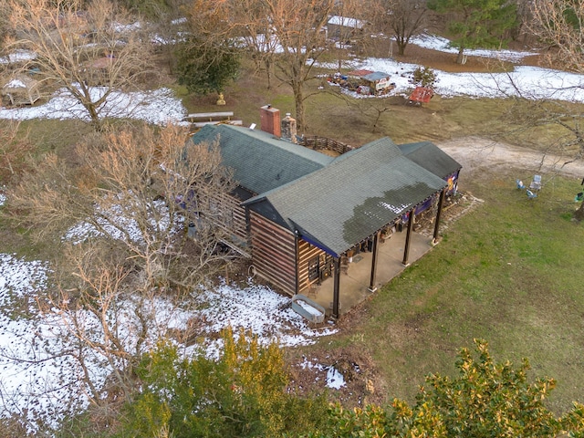 view of snowy aerial view