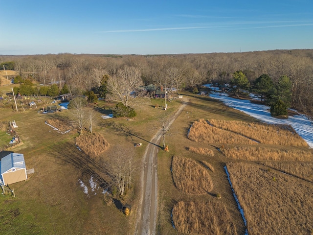 aerial view with a rural view