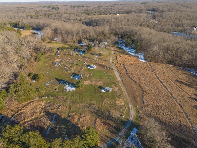 bird's eye view with a rural view