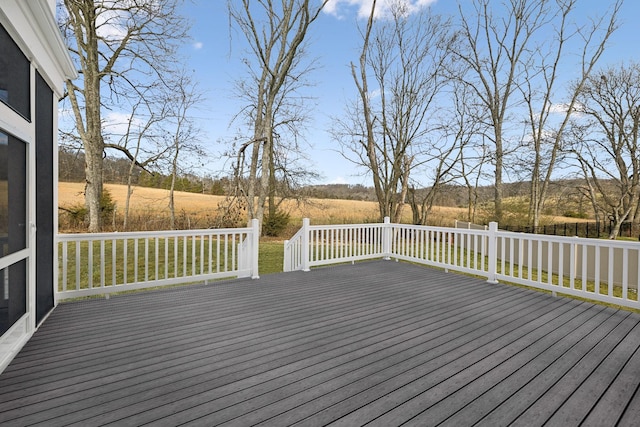 deck with a yard