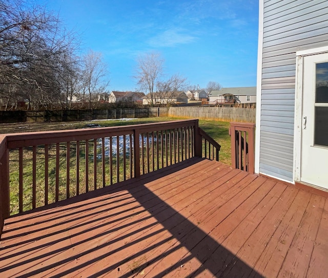 deck with a yard