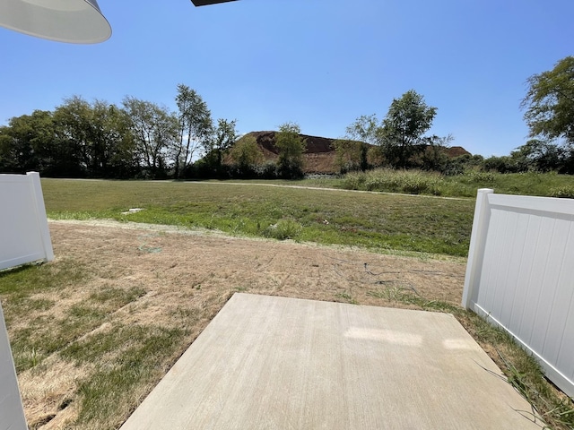 view of yard with a patio area