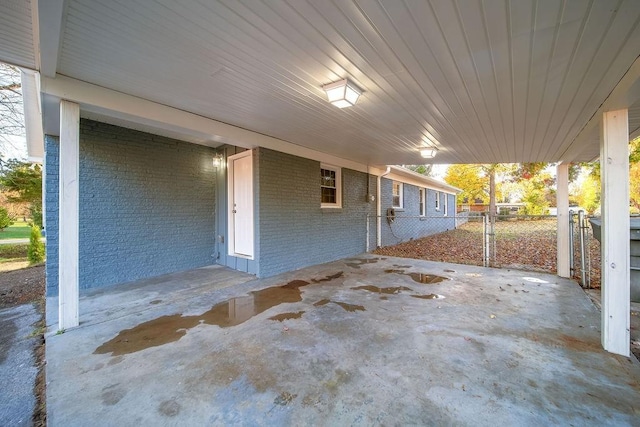 view of patio with a carport