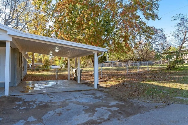 view of patio featuring a carport