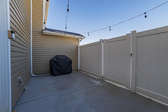 view of patio with area for grilling