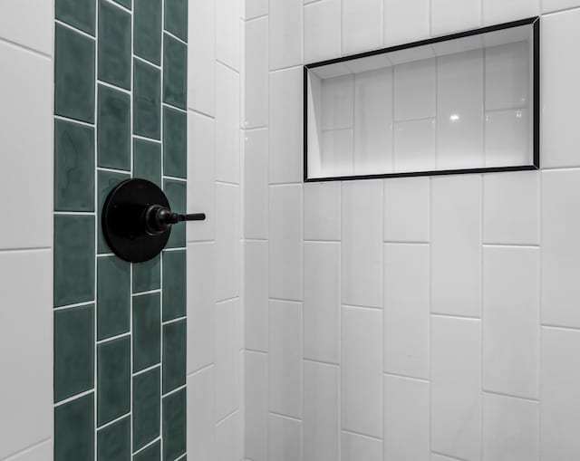 details with tiled shower