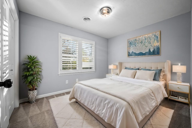 bedroom featuring carpet