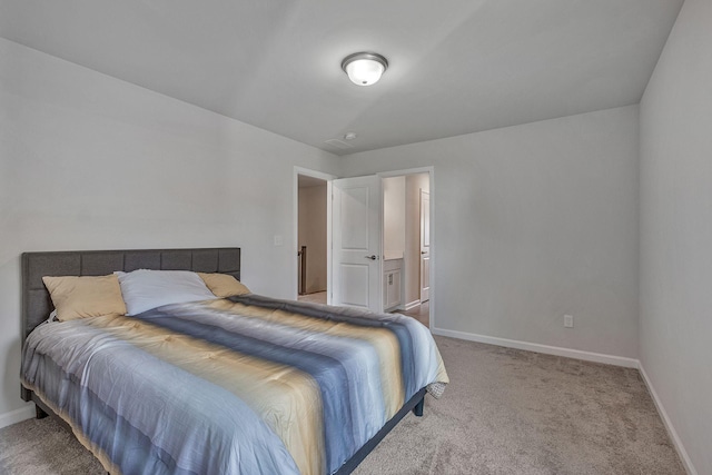 bedroom featuring carpet