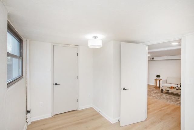 interior space featuring light wood-type flooring