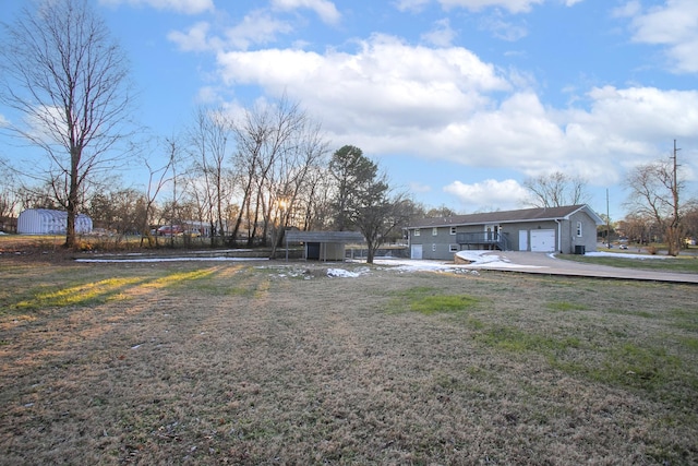 exterior space with a garage