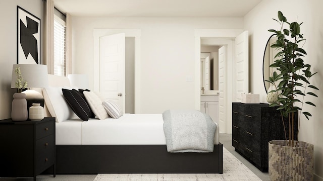 bedroom featuring ensuite bath