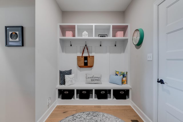 mudroom featuring hardwood / wood-style flooring