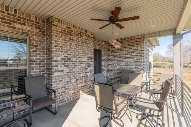 view of patio / terrace with ceiling fan