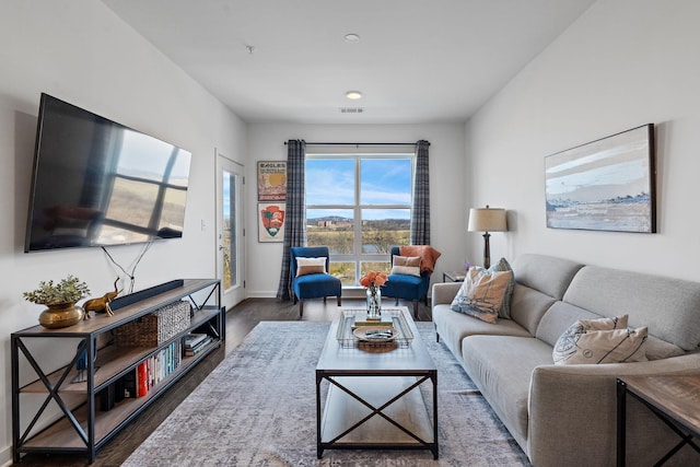 1677 54th Ave N Unit 413, Nashville, TN 37209 - living room featuring dark hardwood / wood-style floors
