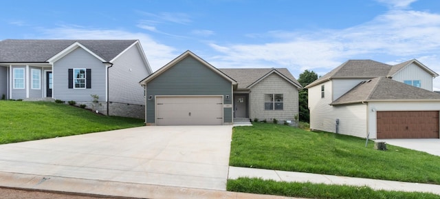 view of front of house with a front lawn