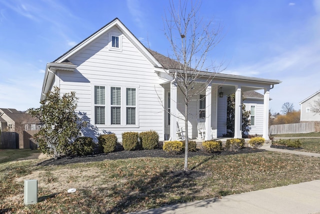 view of front of property with a porch