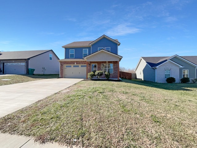 front facade with covered porch and a front lawn