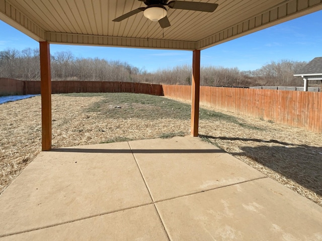 view of patio / terrace with ceiling fan