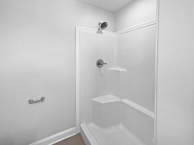 bathroom with a shower