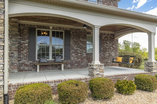 property entrance with a porch