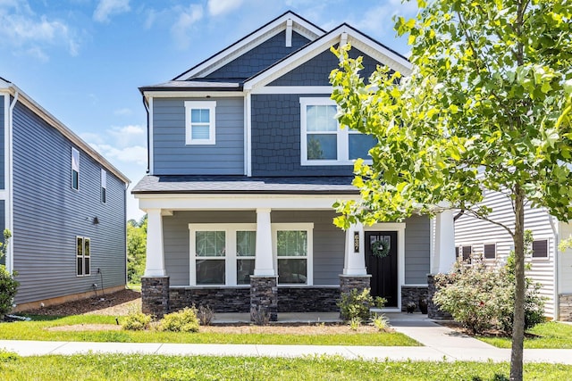 craftsman inspired home with covered porch