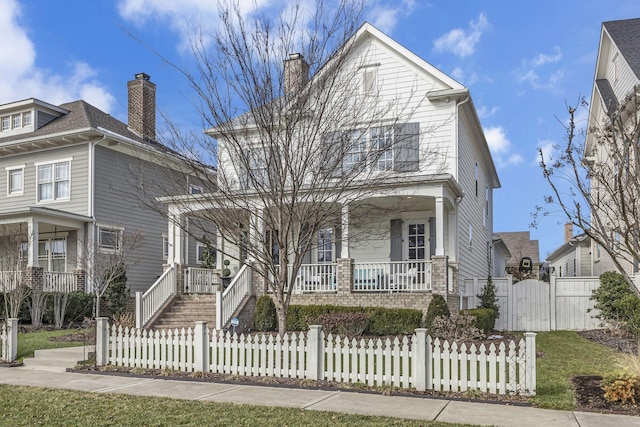 front of property featuring covered porch