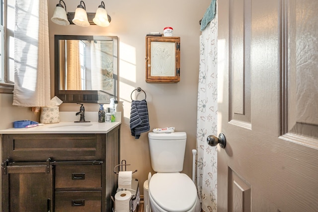 bathroom with toilet and vanity