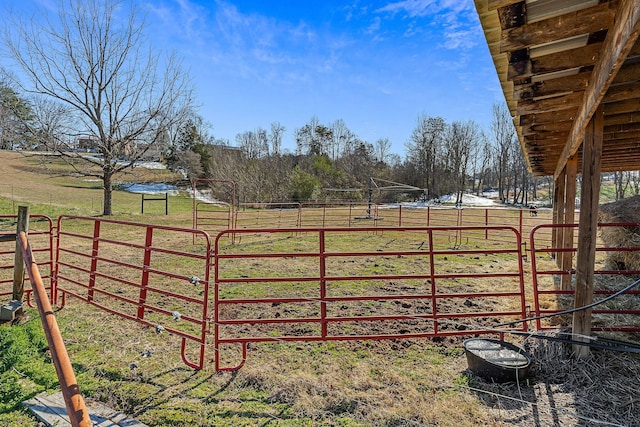 exterior space with a rural view