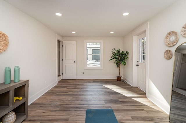 foyer featuring dark hardwood / wood-style flooring