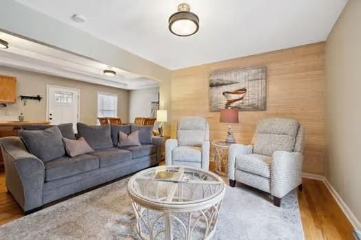 living room with wood-type flooring