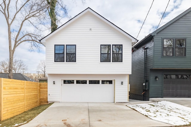 view of front of home with a garage