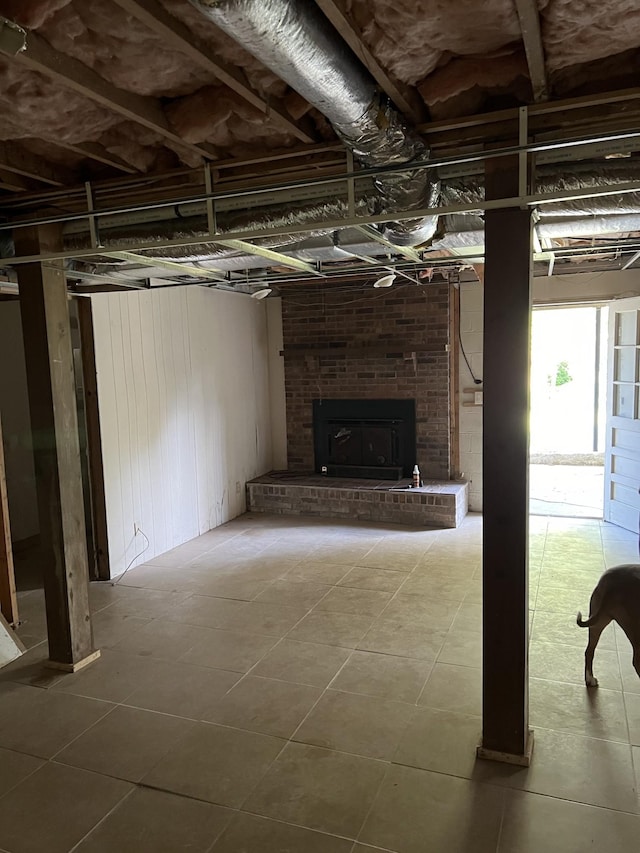 unfurnished living room with tile patterned floors