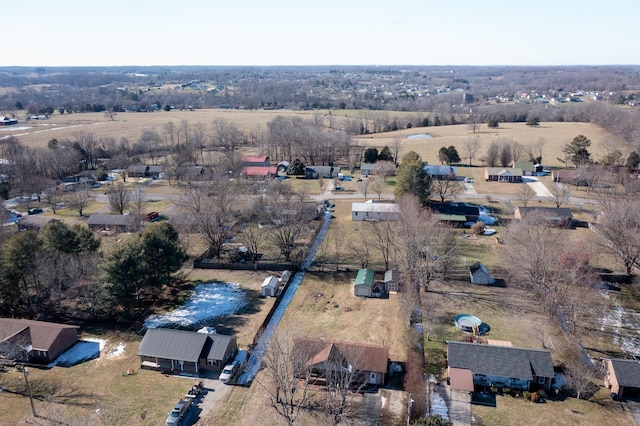 aerial view with a rural view